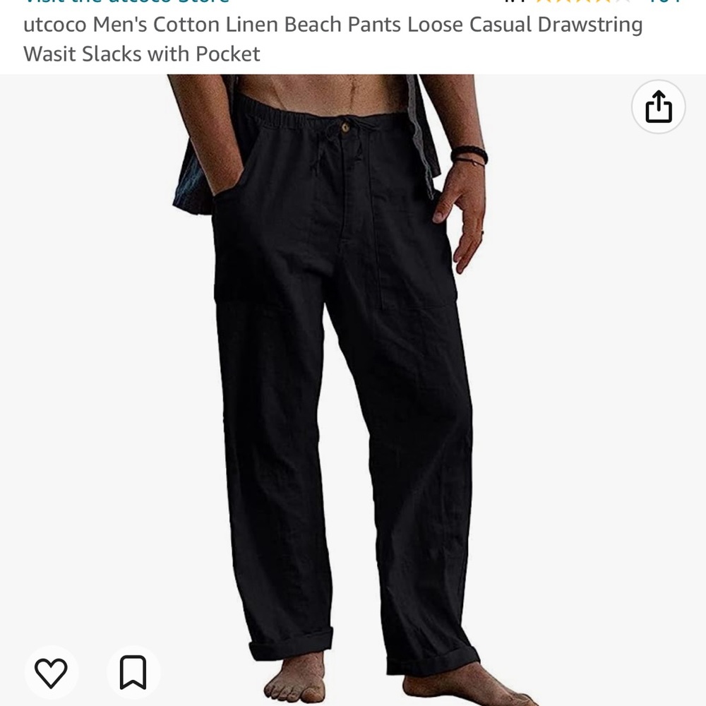 Men’s cotton Linen Beach Pants